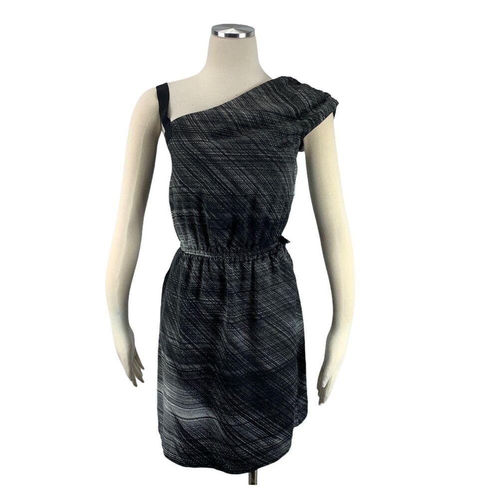 GAP 4 Dress One Shoulder Lined Black Career Party Rush Cinch Waist